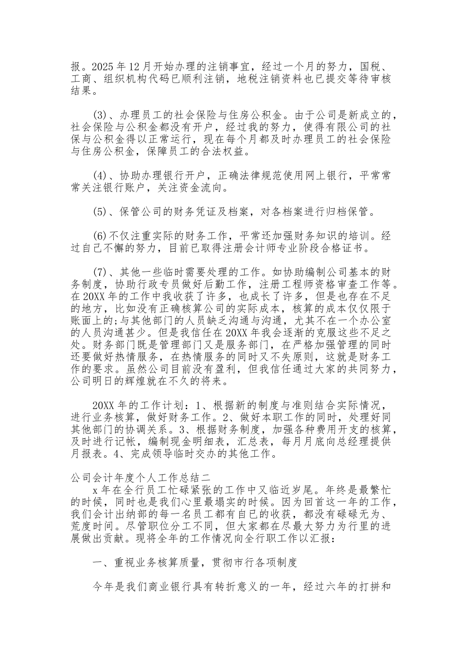 公司会计年度个人工作总结_第2页