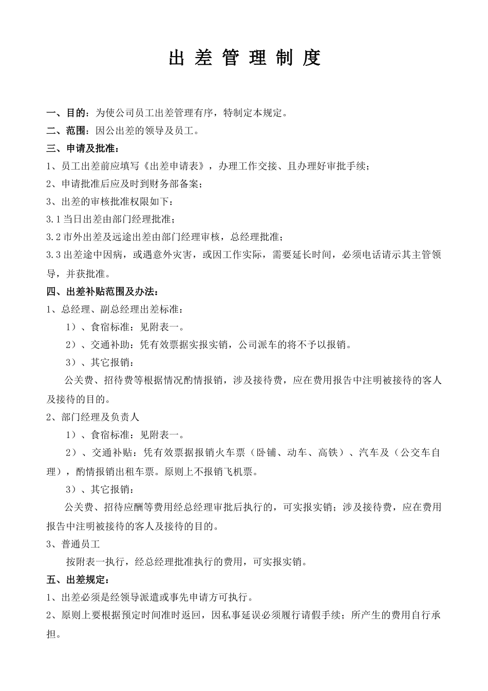 公司出差管理制度83881_第1页