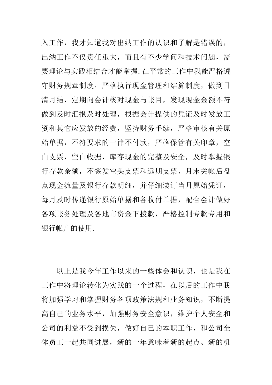 公司出纳年终个人总结汇报_第2页
