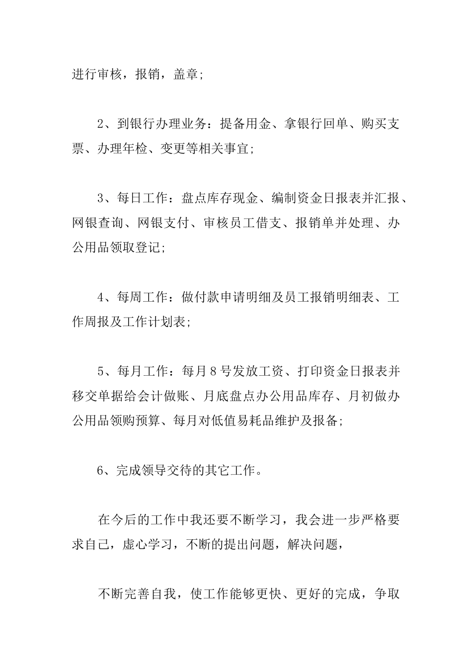 公司出纳转正申请书范文_第2页