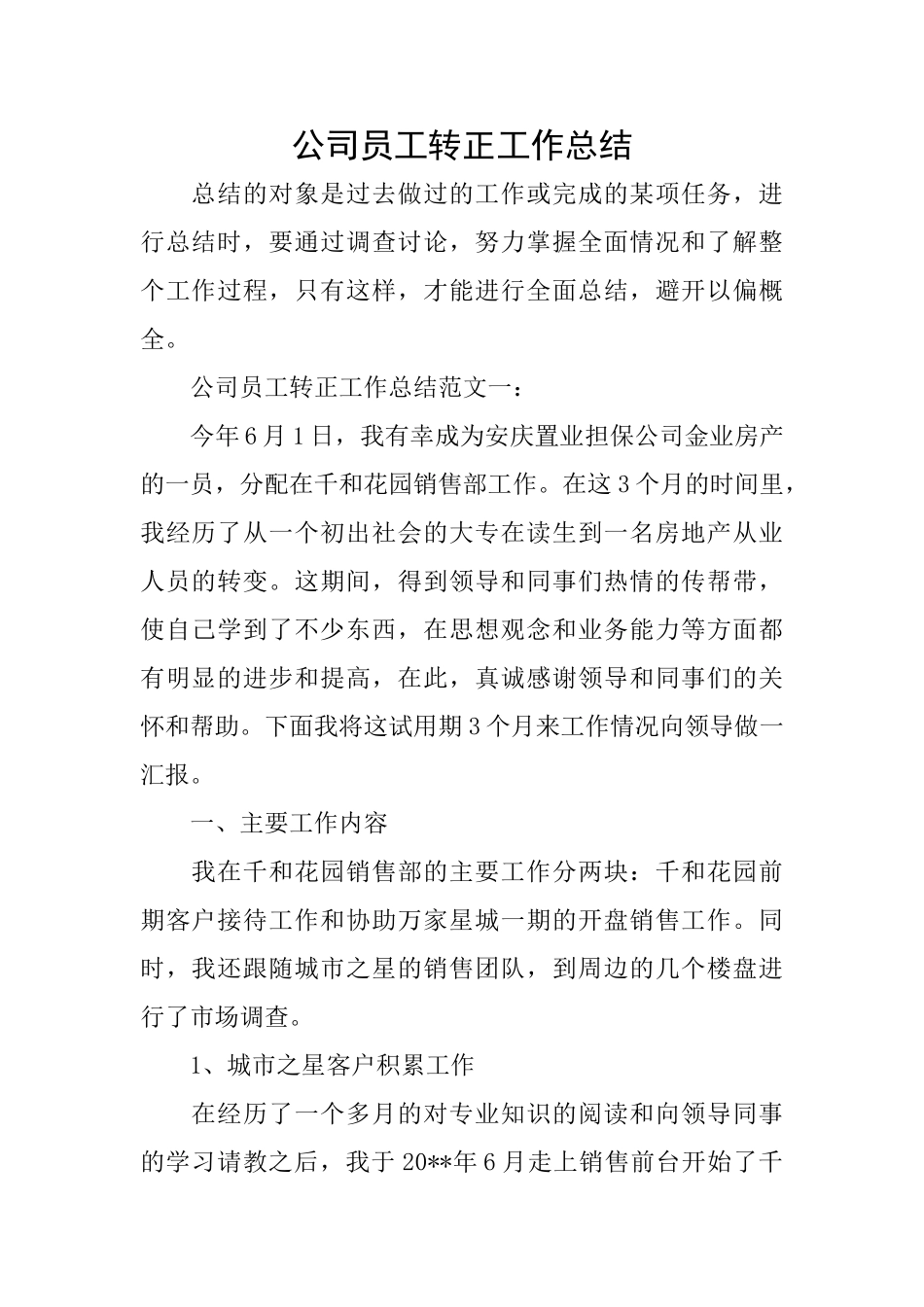 公司员工转正工作总结_第1页