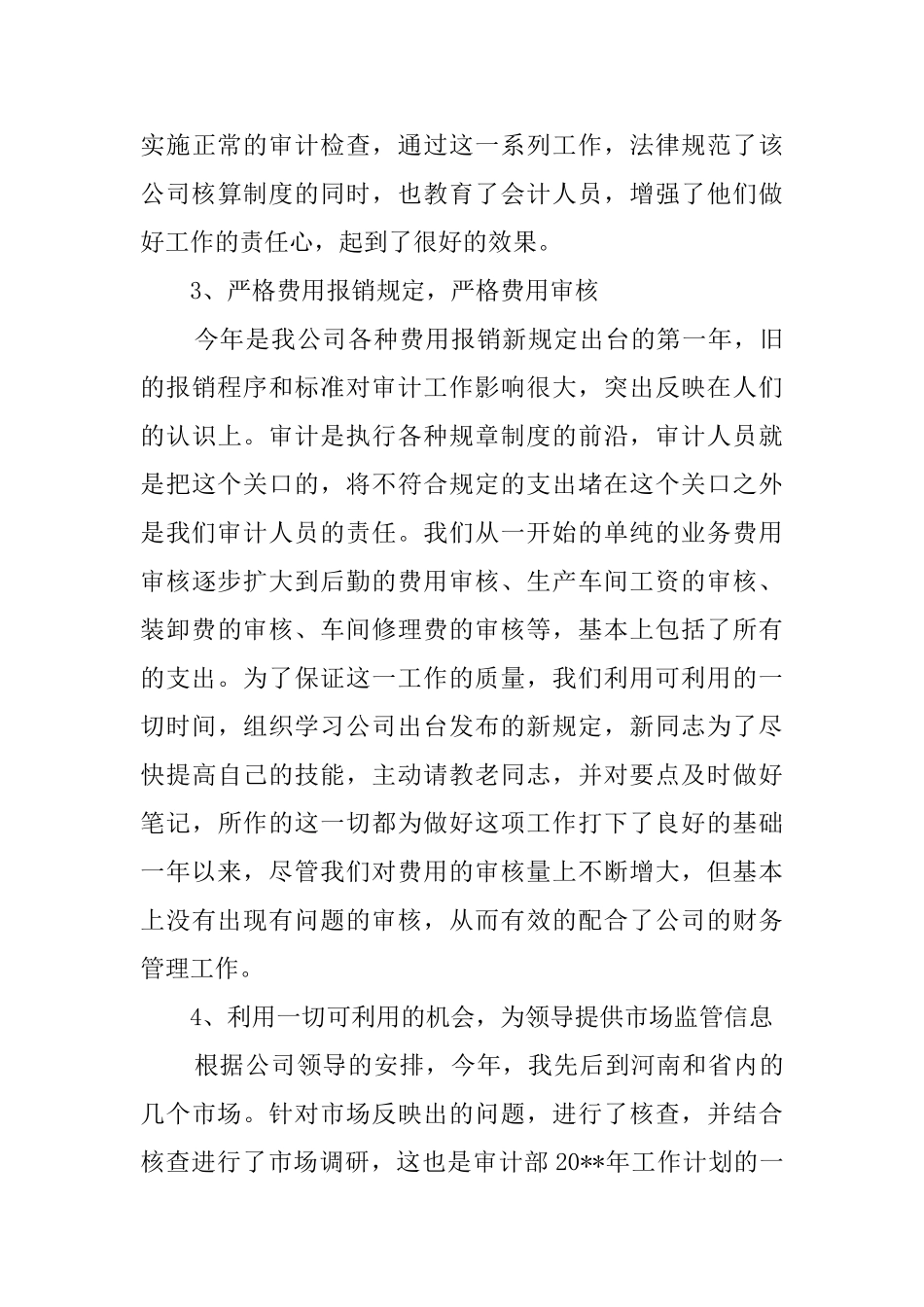 公司审计部述职报告范文_第3页