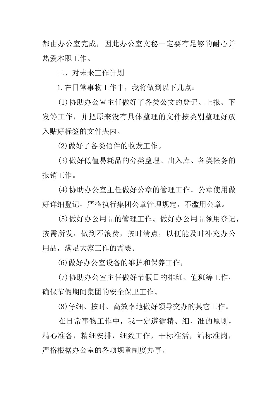 公司文秘工作计划_第2页