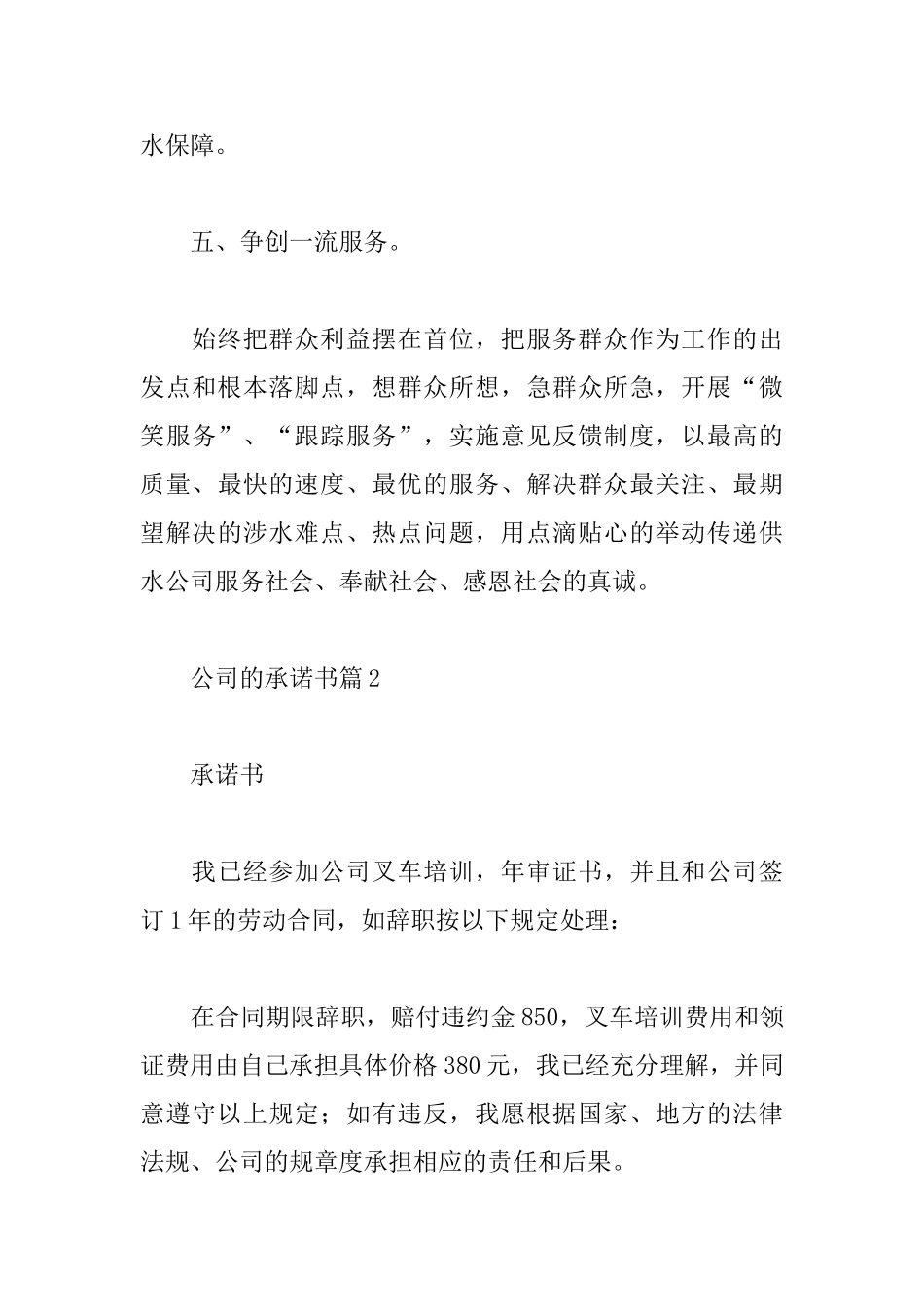 公司的承诺书_第3页