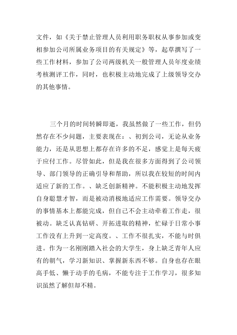 公司秘书试用期工作总结三篇_第3页