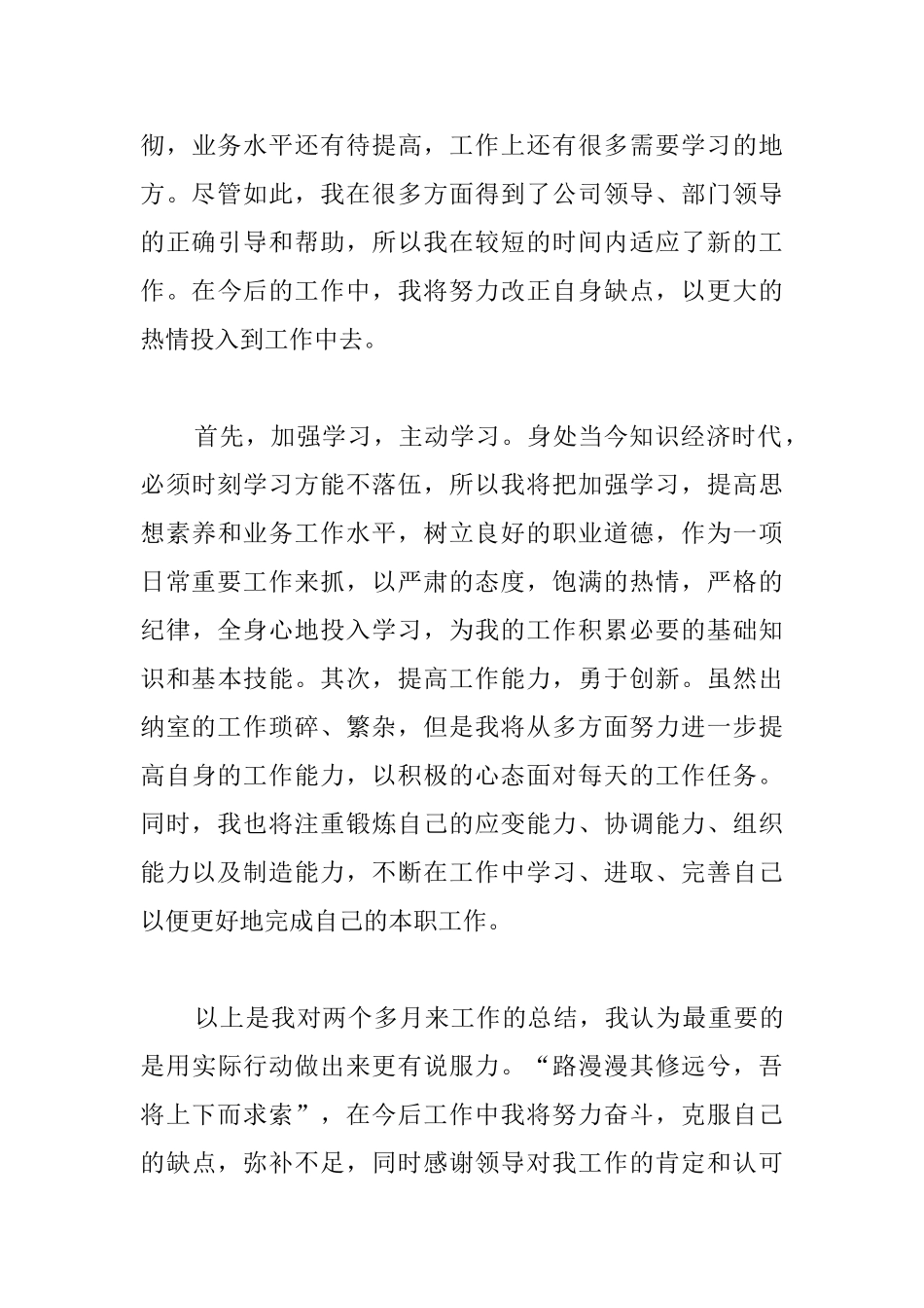 公司试用期转正个人工作总结_第3页