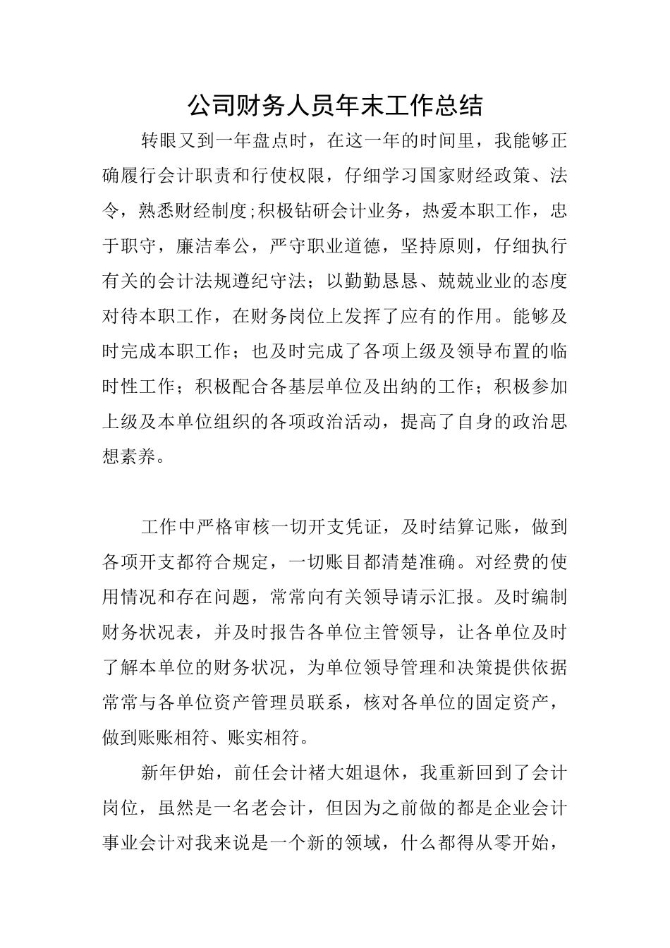 公司财务人员年末工作总结_第1页