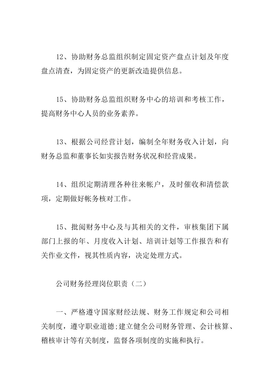 公司财务经理岗位职责_第3页