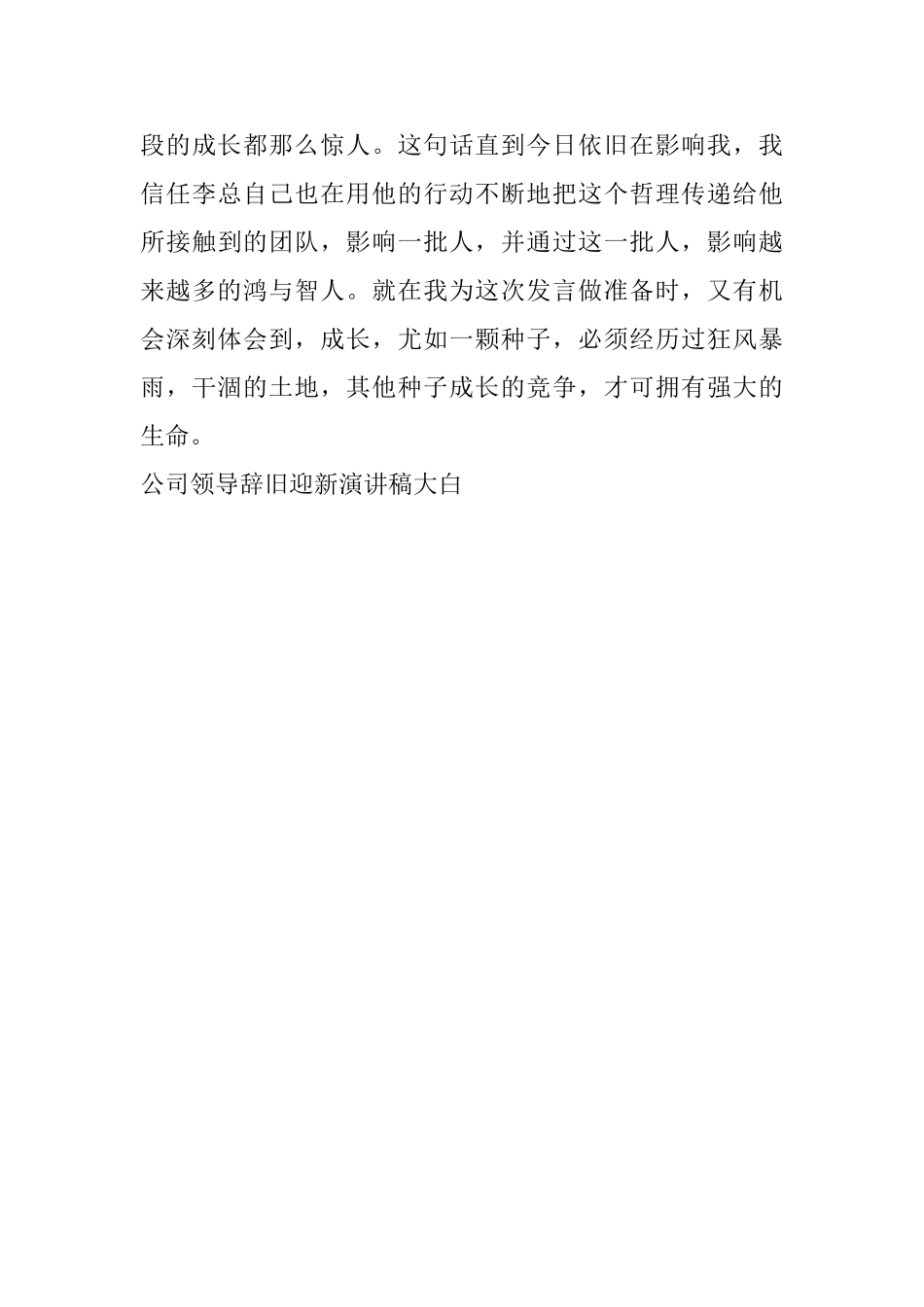 公司领导辞旧迎新演讲稿大白_第3页