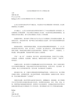 公安局扫黑除恶专项斗争工作情况汇报