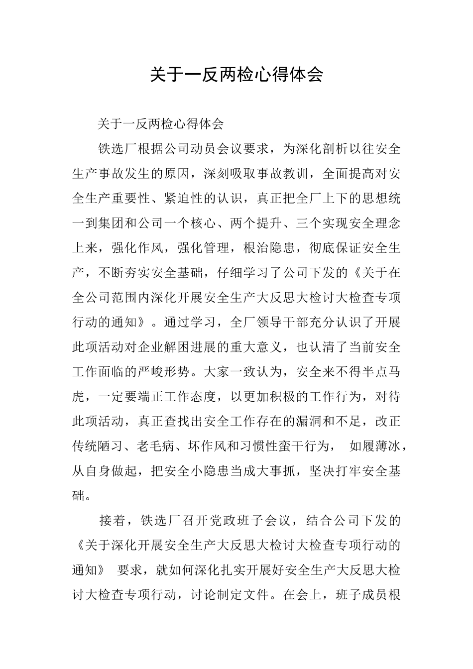 关于一反两检心得体会_第1页