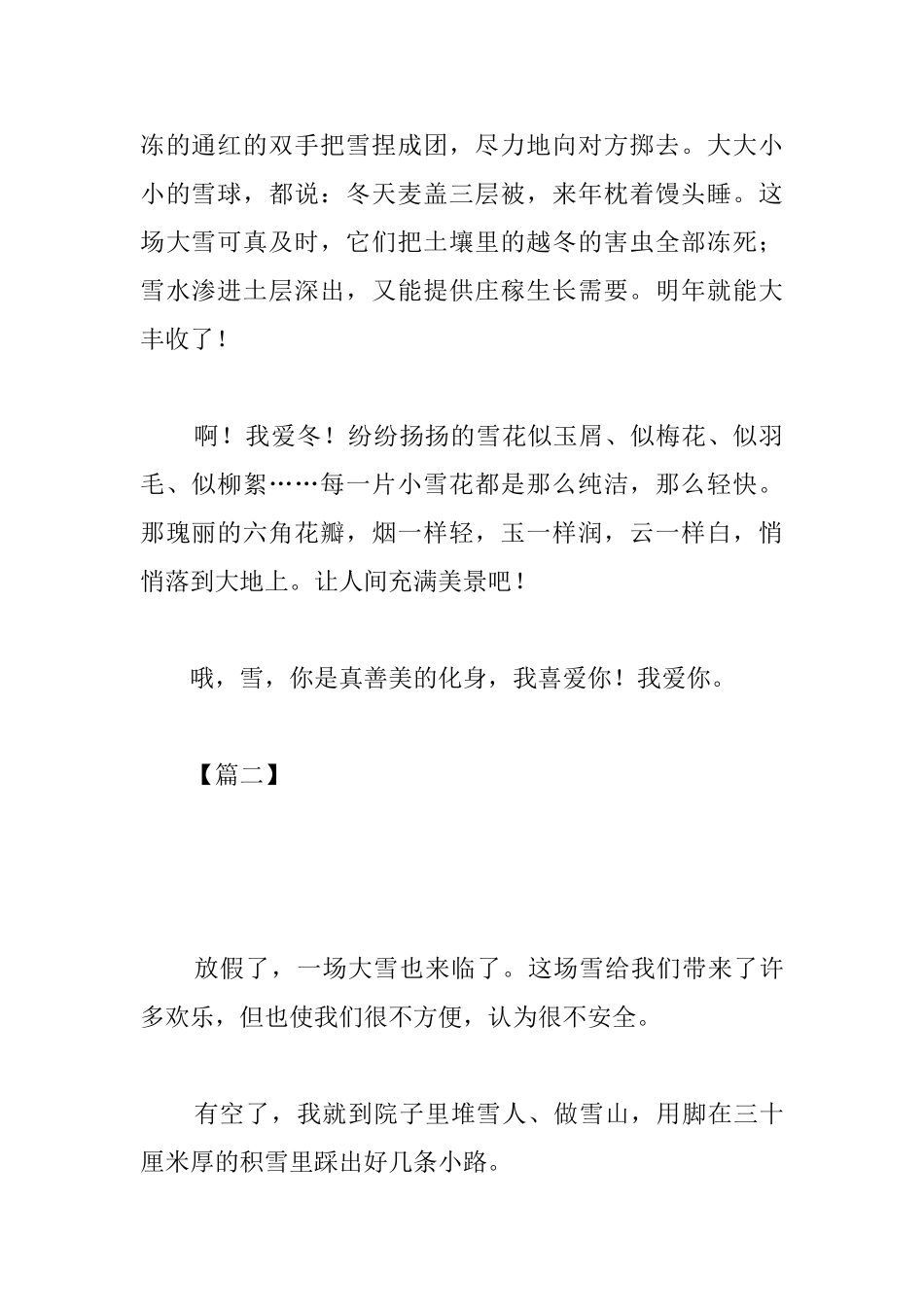 关于下雪的周记500字高中范文_第2页