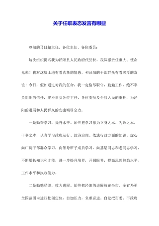关于任职表态发言有哪些