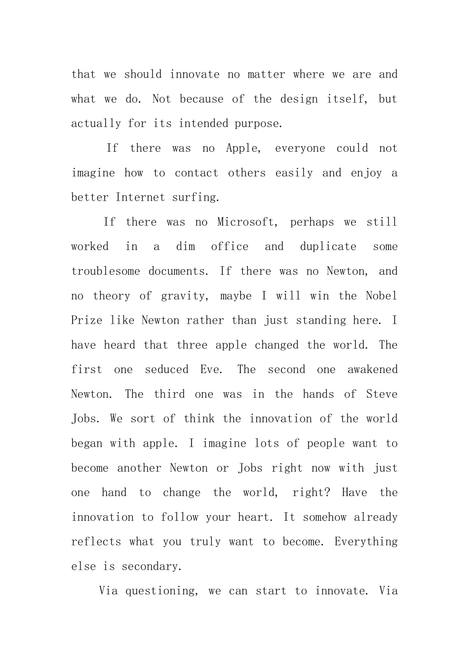 关于创新的英语演讲稿_第2页