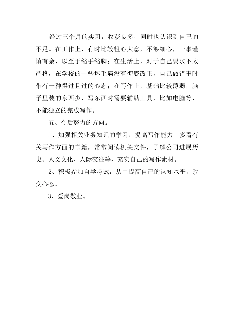 关于实习期的个人工作总结范文_第3页