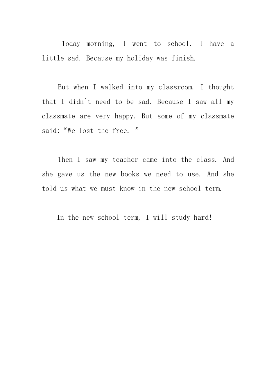 关于开学的英语日记两篇_第2页