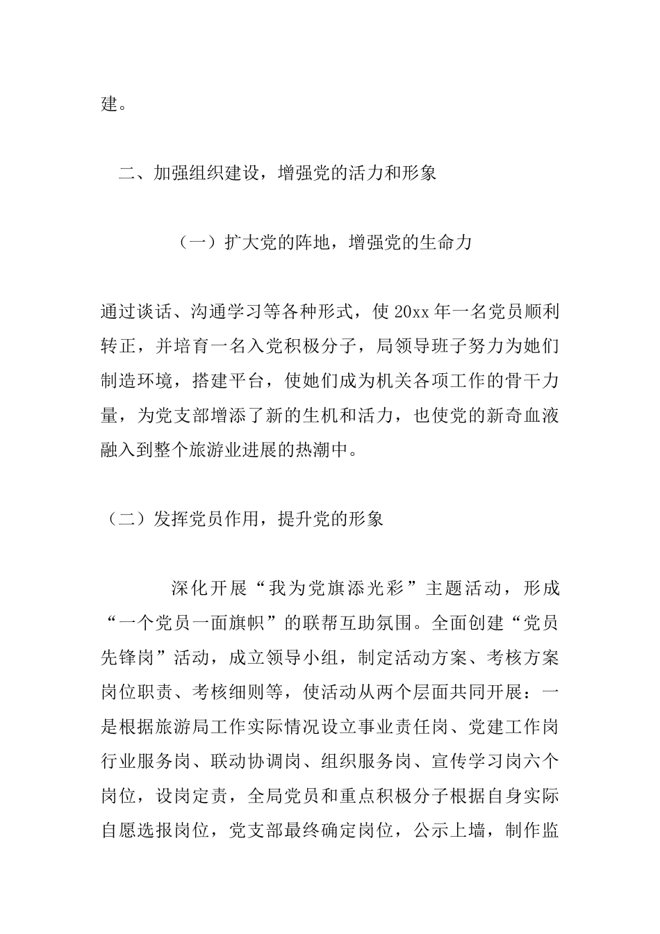 关于旅游局的党建工作总结汇报范本_第3页