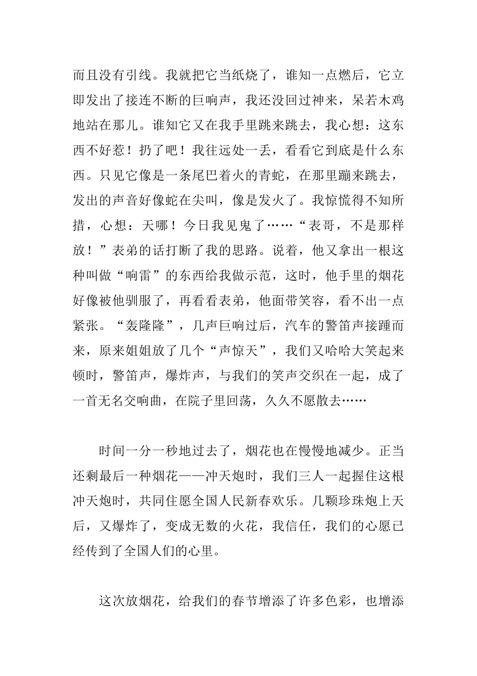 关于春节放烟花的初三日记600字_第2页