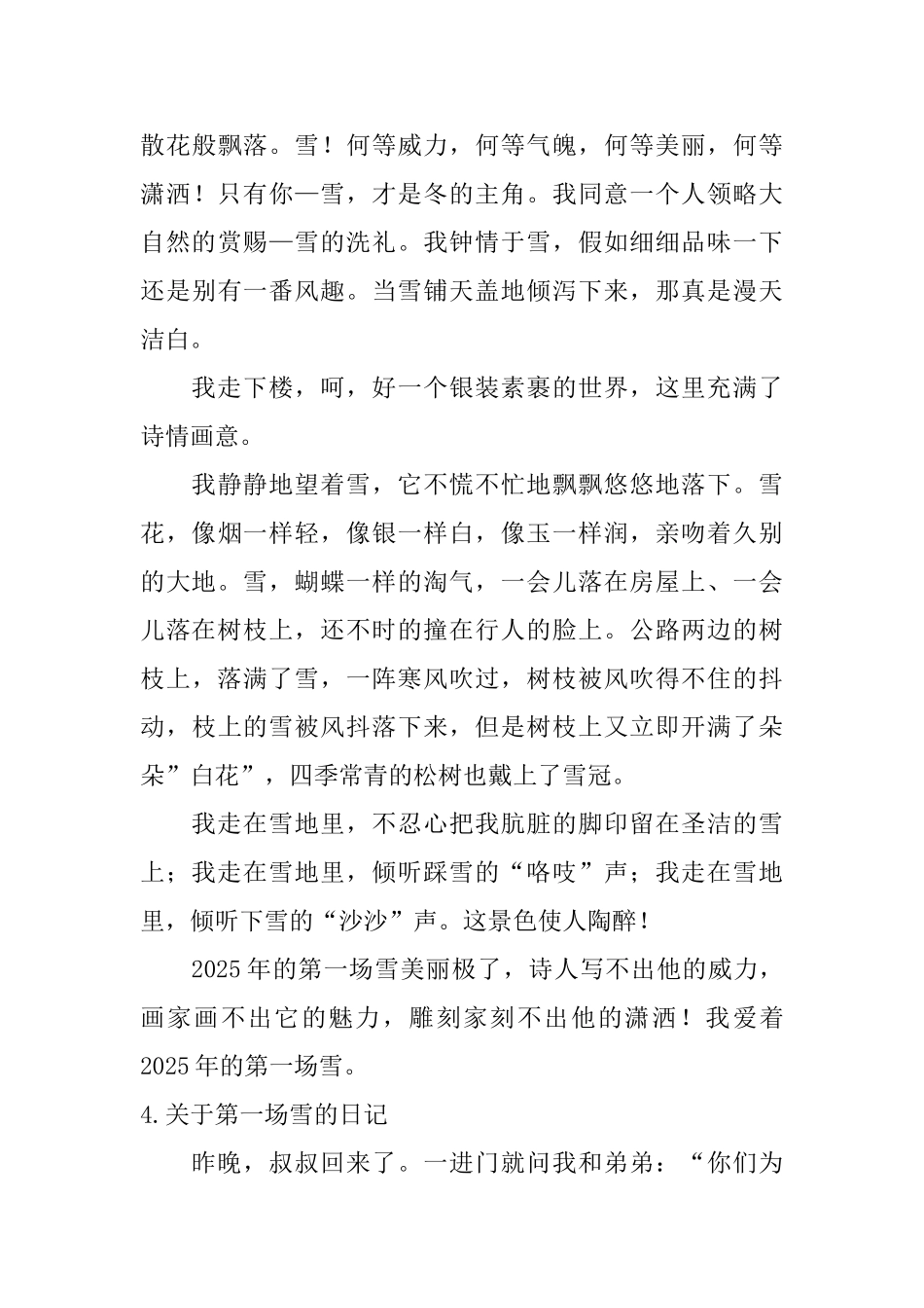 关于第一场雪的日记大全_第3页