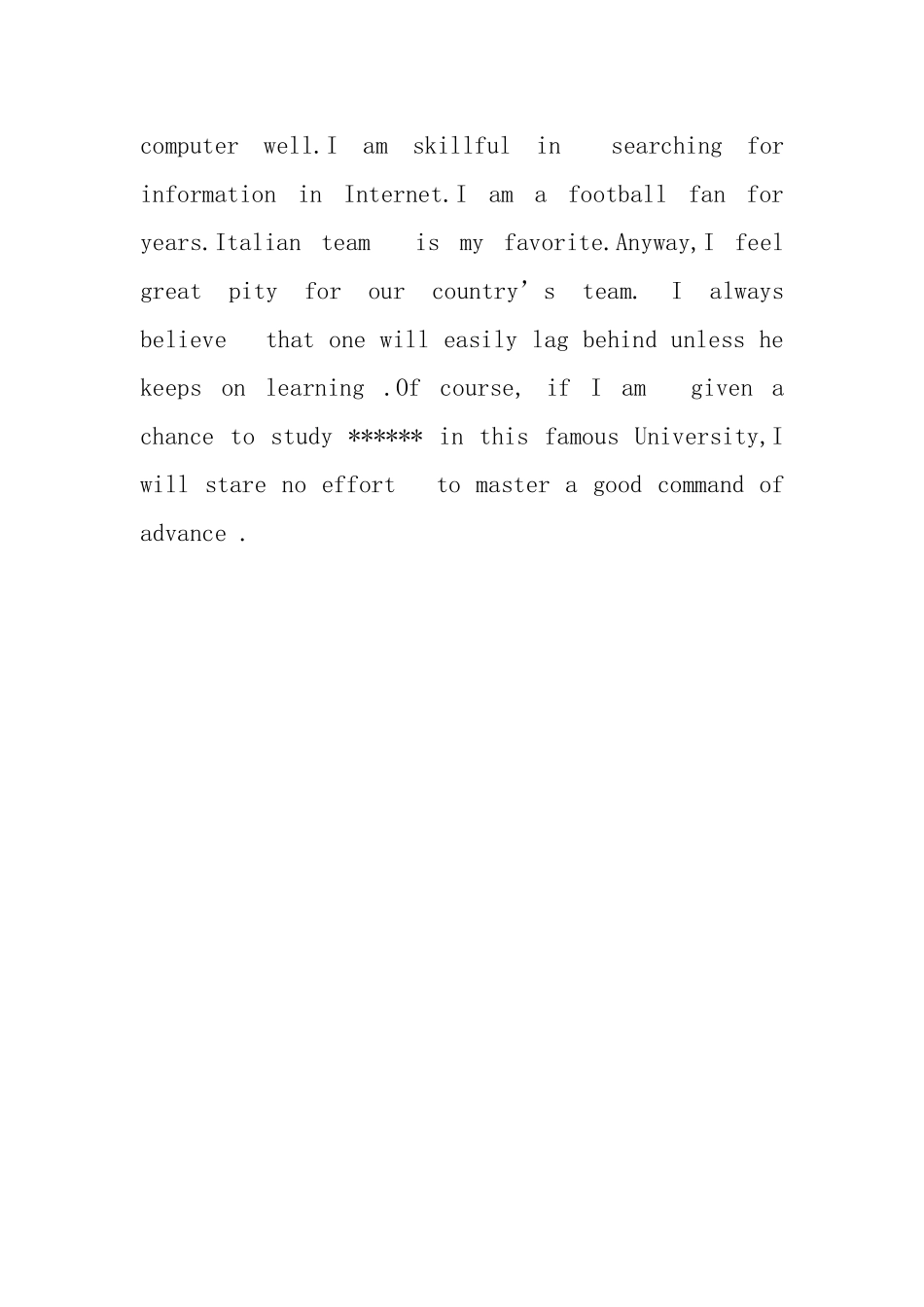 关于英语的自我介绍范文_第2页