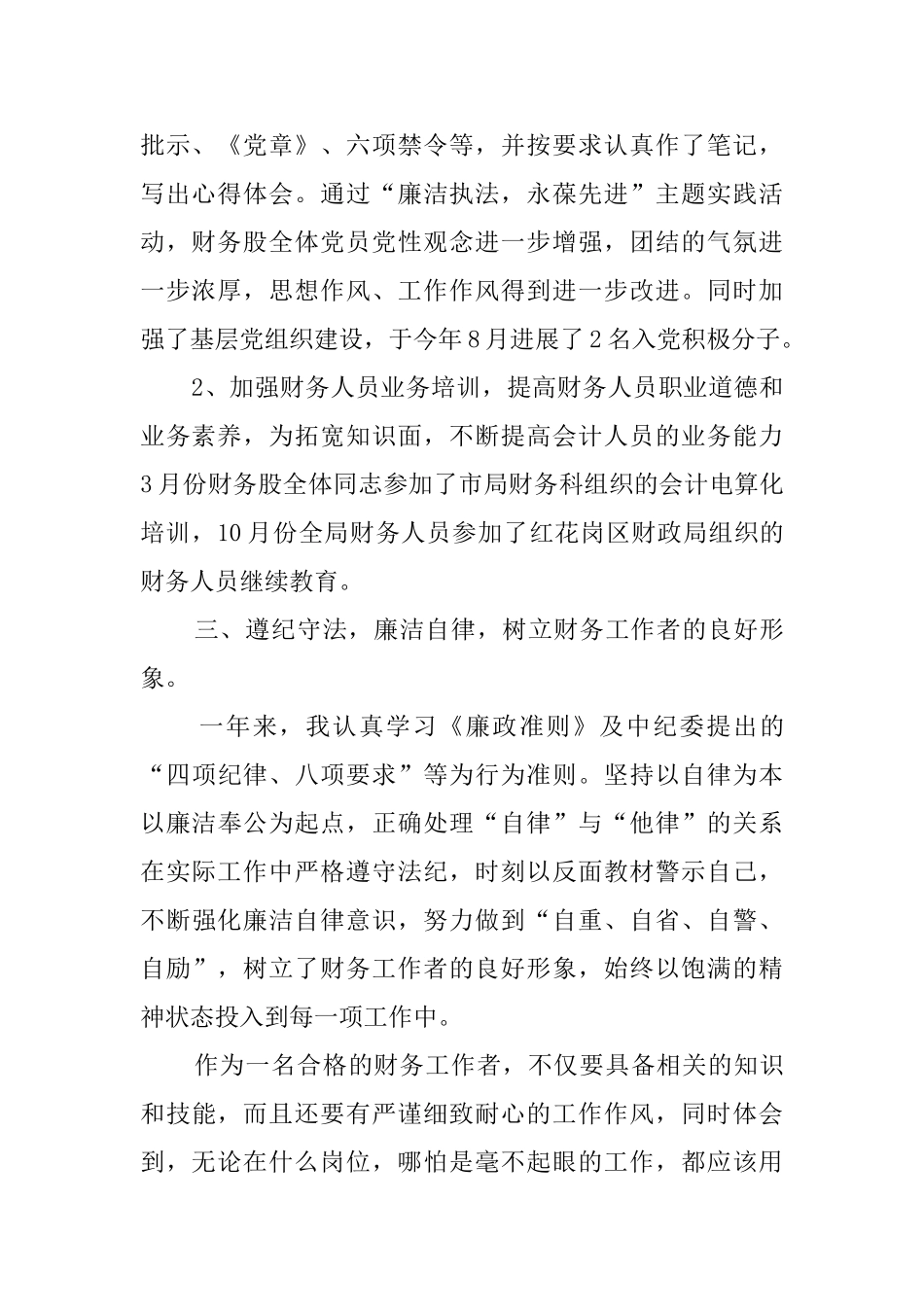 关于财务人员工作汇报的范文_第2页