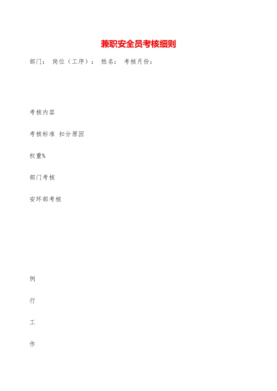兼职安全员考核细则——精品资料_第1页