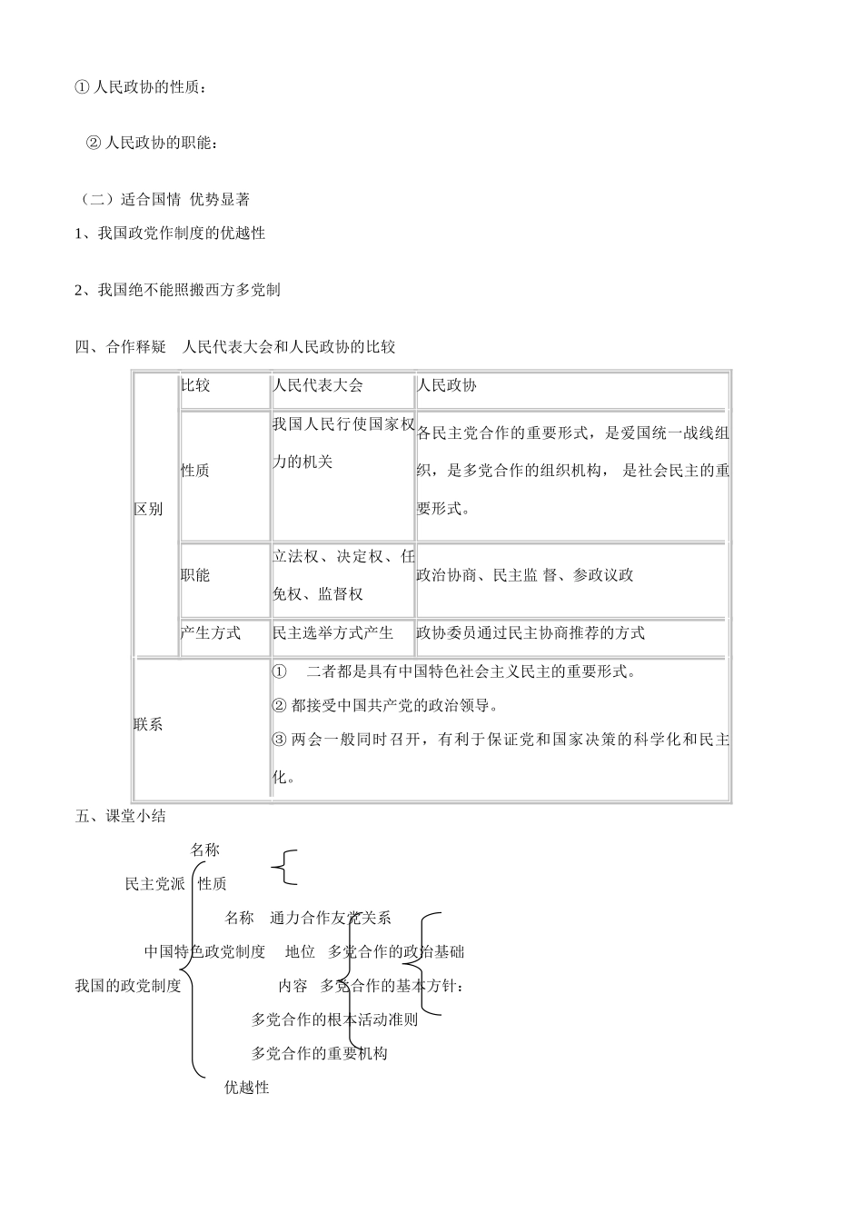 山东省平邑县曾子学校2014年高中政治 第三框 共产党领导的多党合作和政治协商导学案 新人教版必修2 _第2页