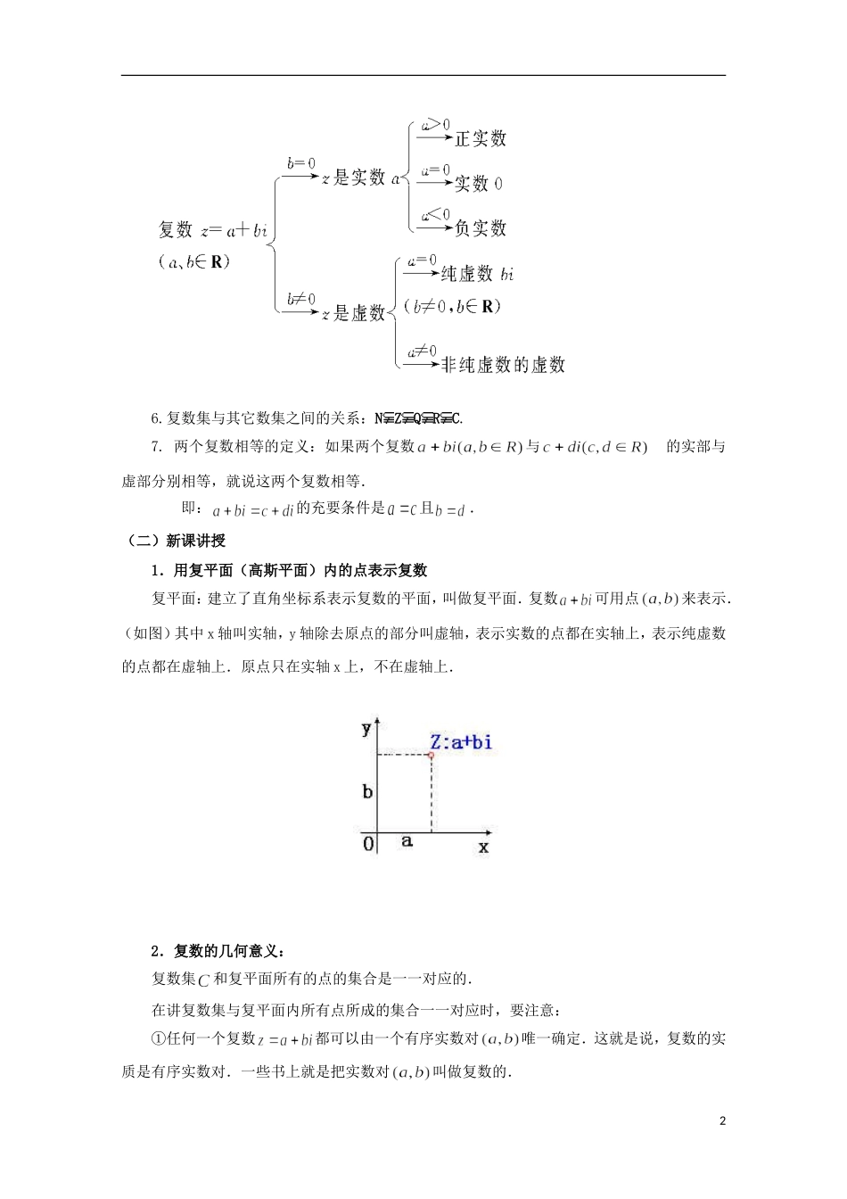 山东省威海二中高二数学 3.1.3复数的几何意义导学案 文_第2页