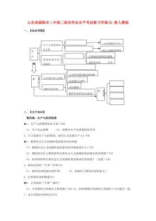 山东省威海市二中高二政治学业水平考试复习学案02 新人教版