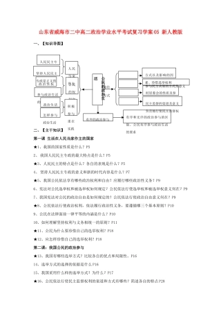 山东省威海市二中高二政治学业水平考试复习学案05 新人教版