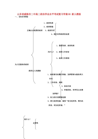 山东省威海市二中高二政治学业水平考试复习学案06 新人教版