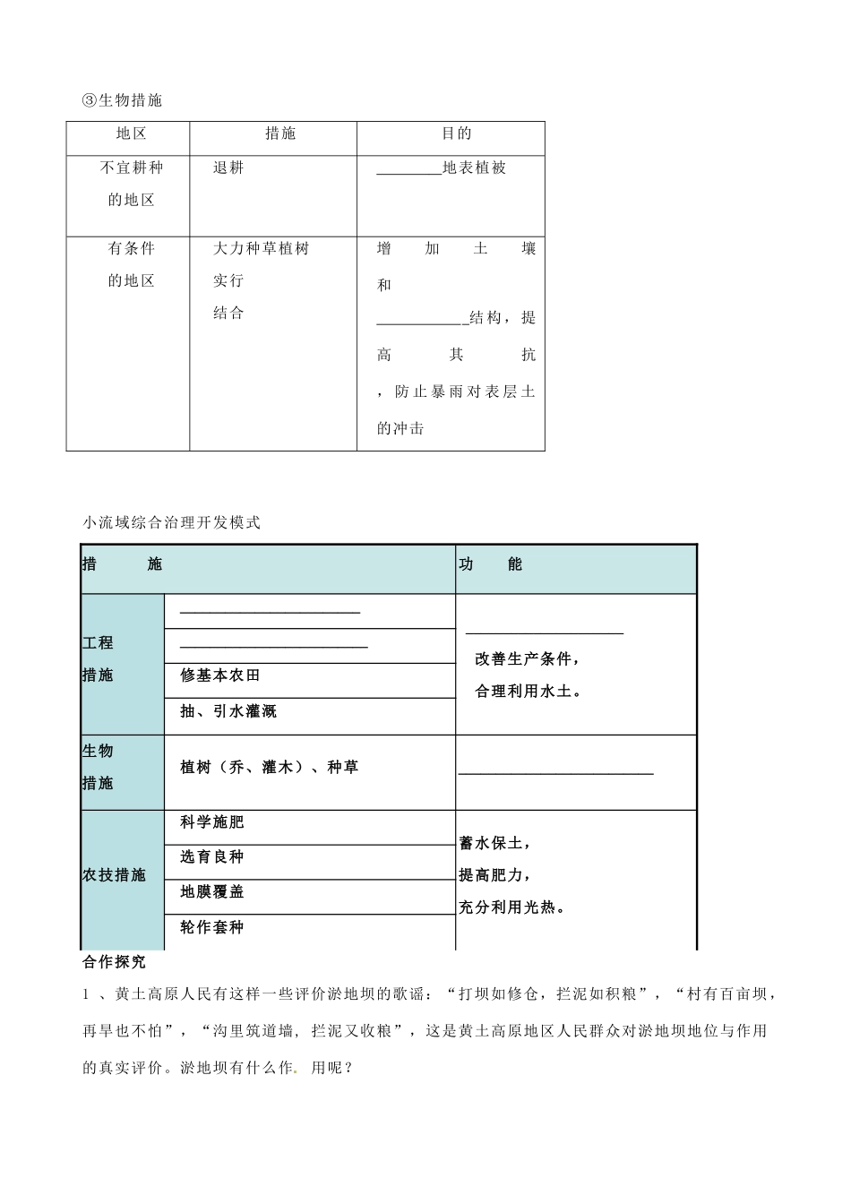 山东省淄博市淄川般阳中学高中地理 水土流失学案 新人教版必修3 _第2页