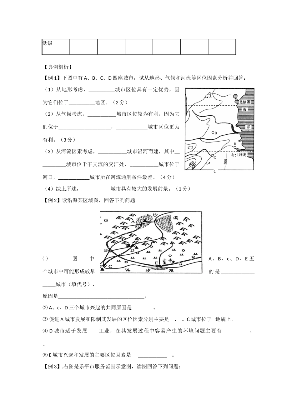 山东省泰安市肥城市第三中学高中地理 城市区位学案 鲁教版必修2 _第2页