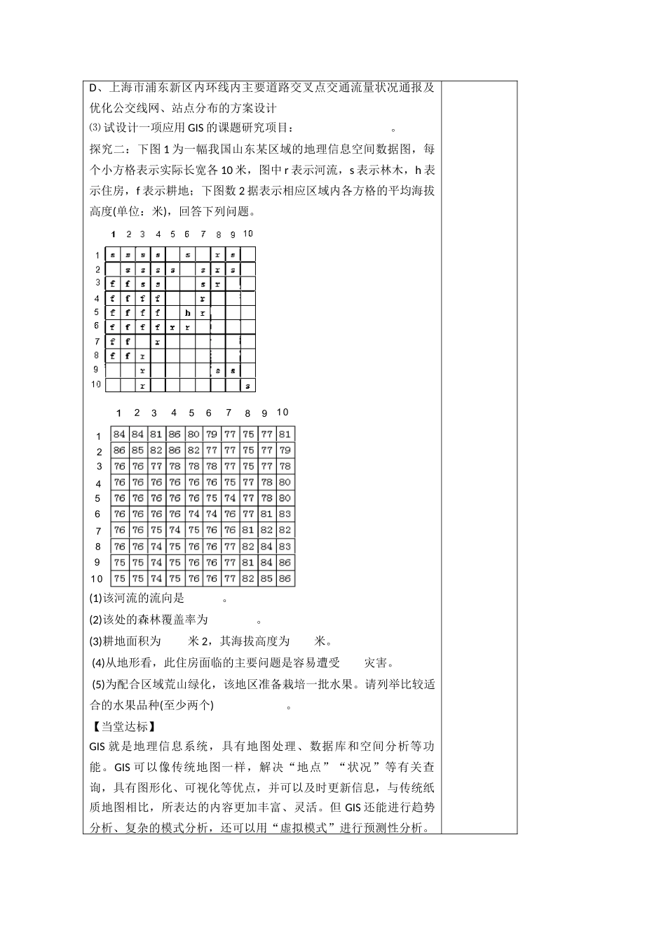 山东省泰安市肥城市第三中学高中地理 地理信息技术学案 鲁教版必修2 _第3页