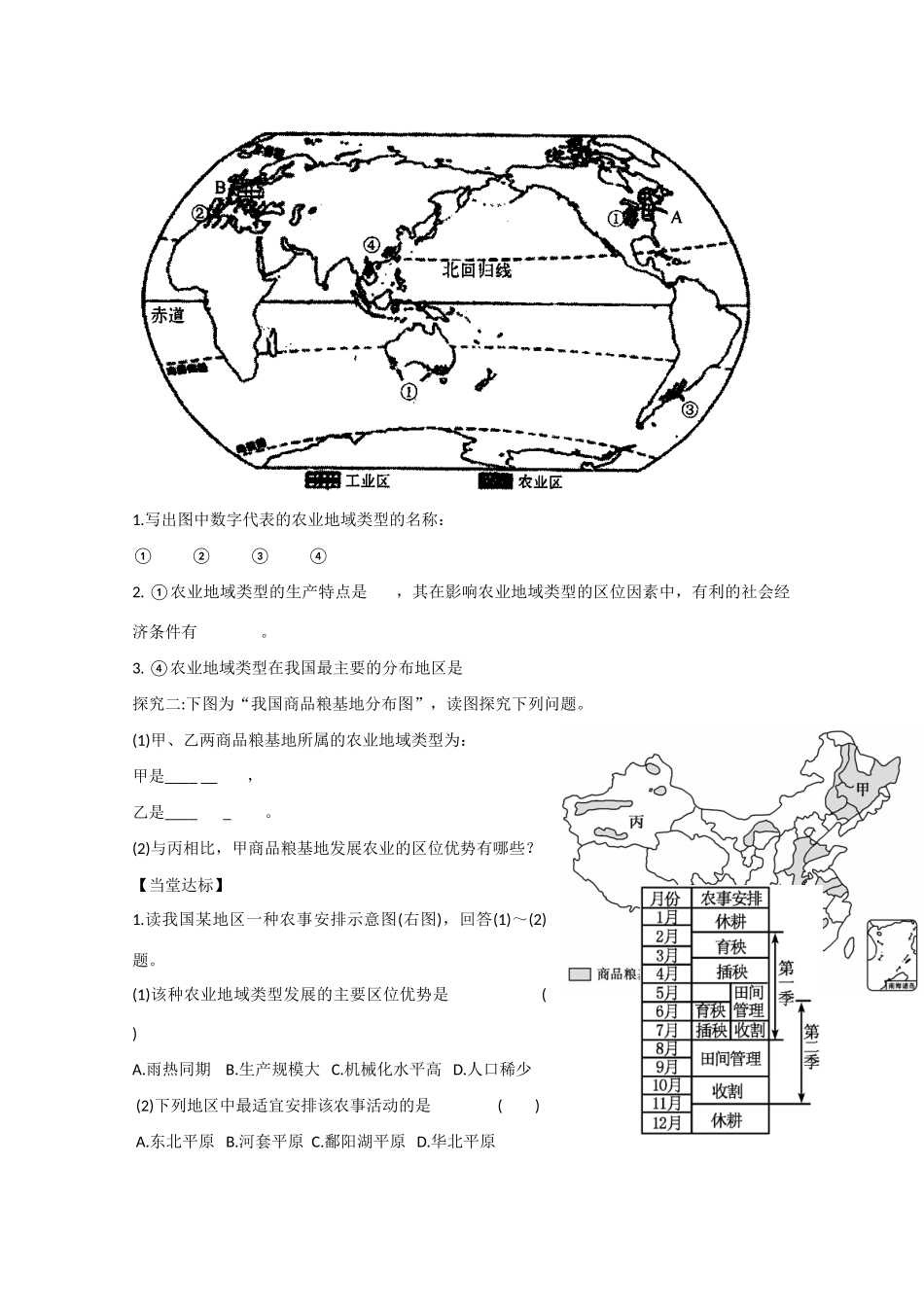 山东省泰安市肥城市第三中学高中地理 农业地域类型学案 鲁教版必修2 _第3页