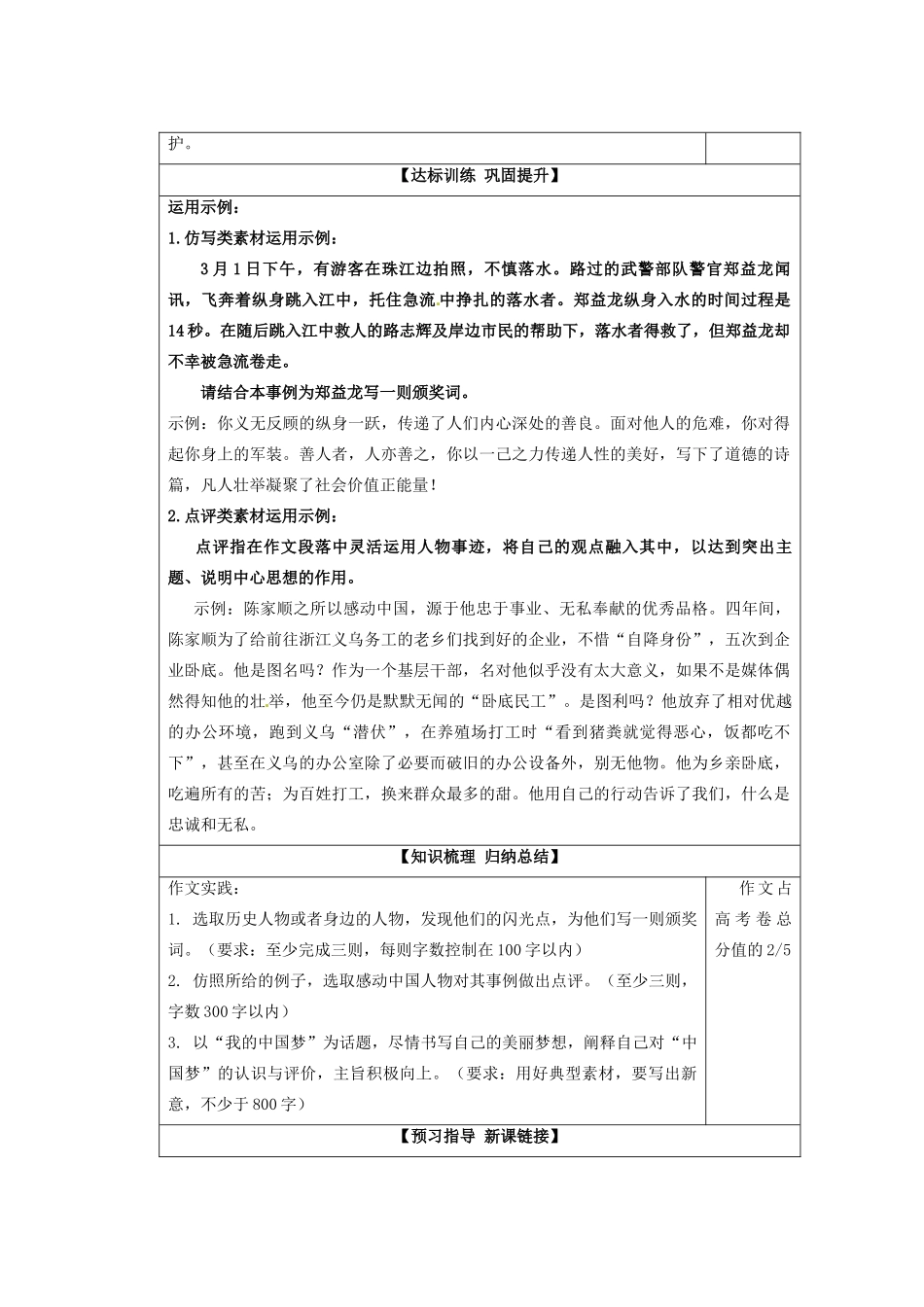 山东省淄博市淄川般阳中学高中语文下学期《写作—》典型素材的积累和使用 新人教版必修4_第3页