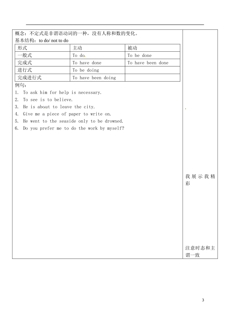山东省泰安市肥城市第三中学高中英语 Unit 1 Living Well Grammar学案 新人教版选修7_第3页