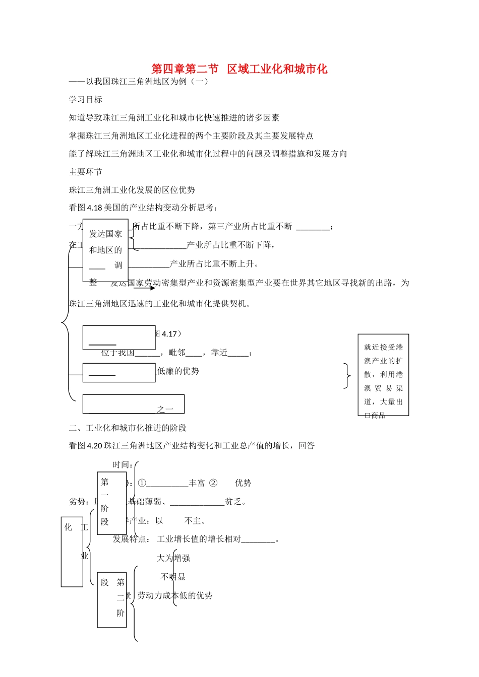 山东省武城县高二地理 《4.2 区域工业化和城市化》学案_第1页