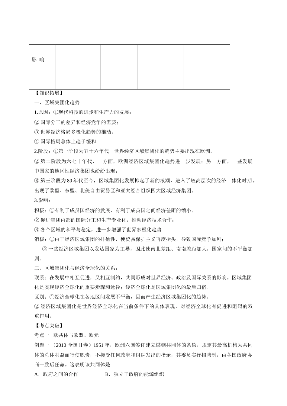 山东省武城县高三政治 第25课时世界经济的区域集团化 教学案_第2页
