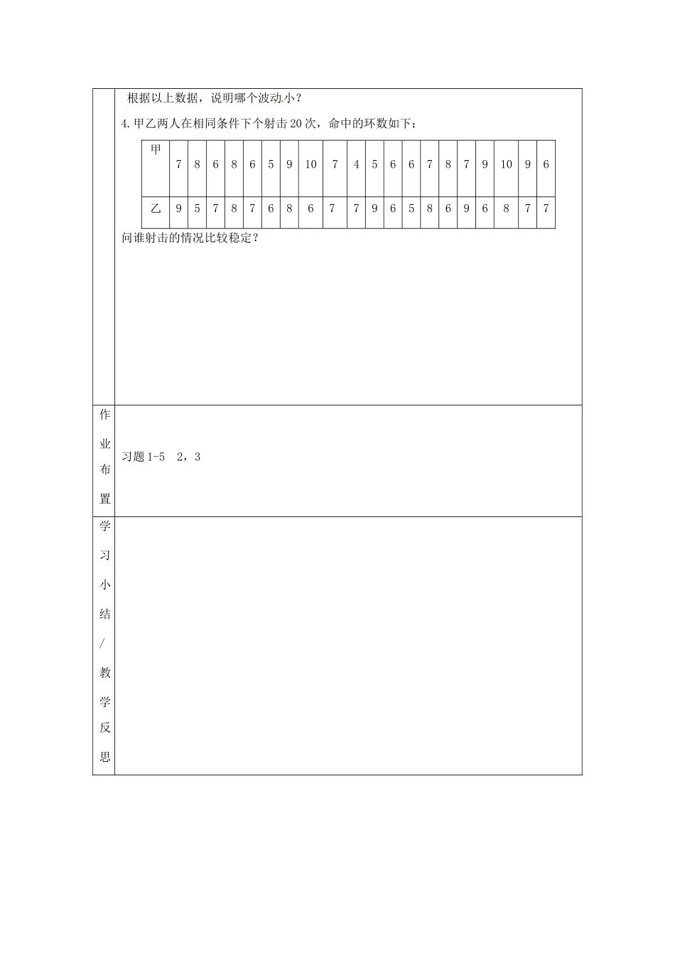 山东省高中数学《2.2.2 用样本的数字特征估计总体的数字特征》导学案2 新人教A版必修3_第3页