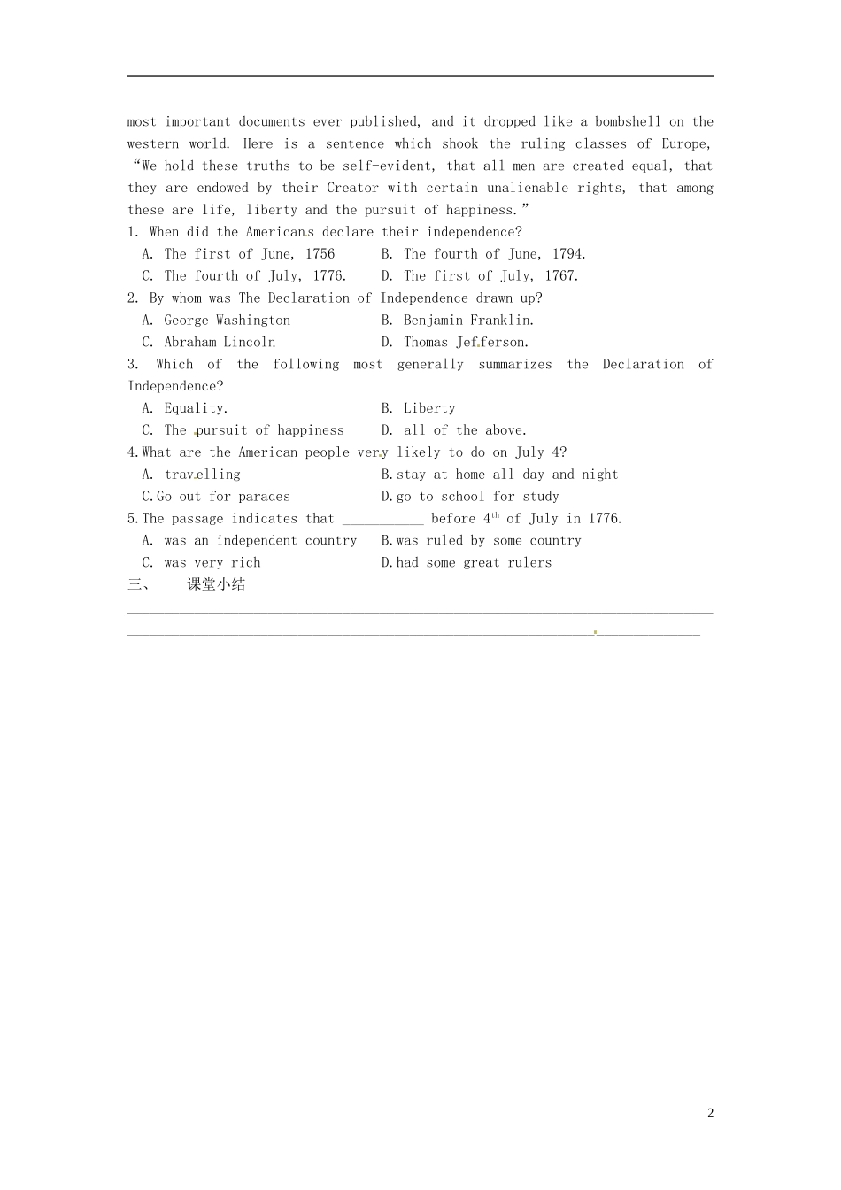 山西省吕梁市石楼县石楼中学高三英语一轮复习 Module6 Old and New 1导学案 _第2页