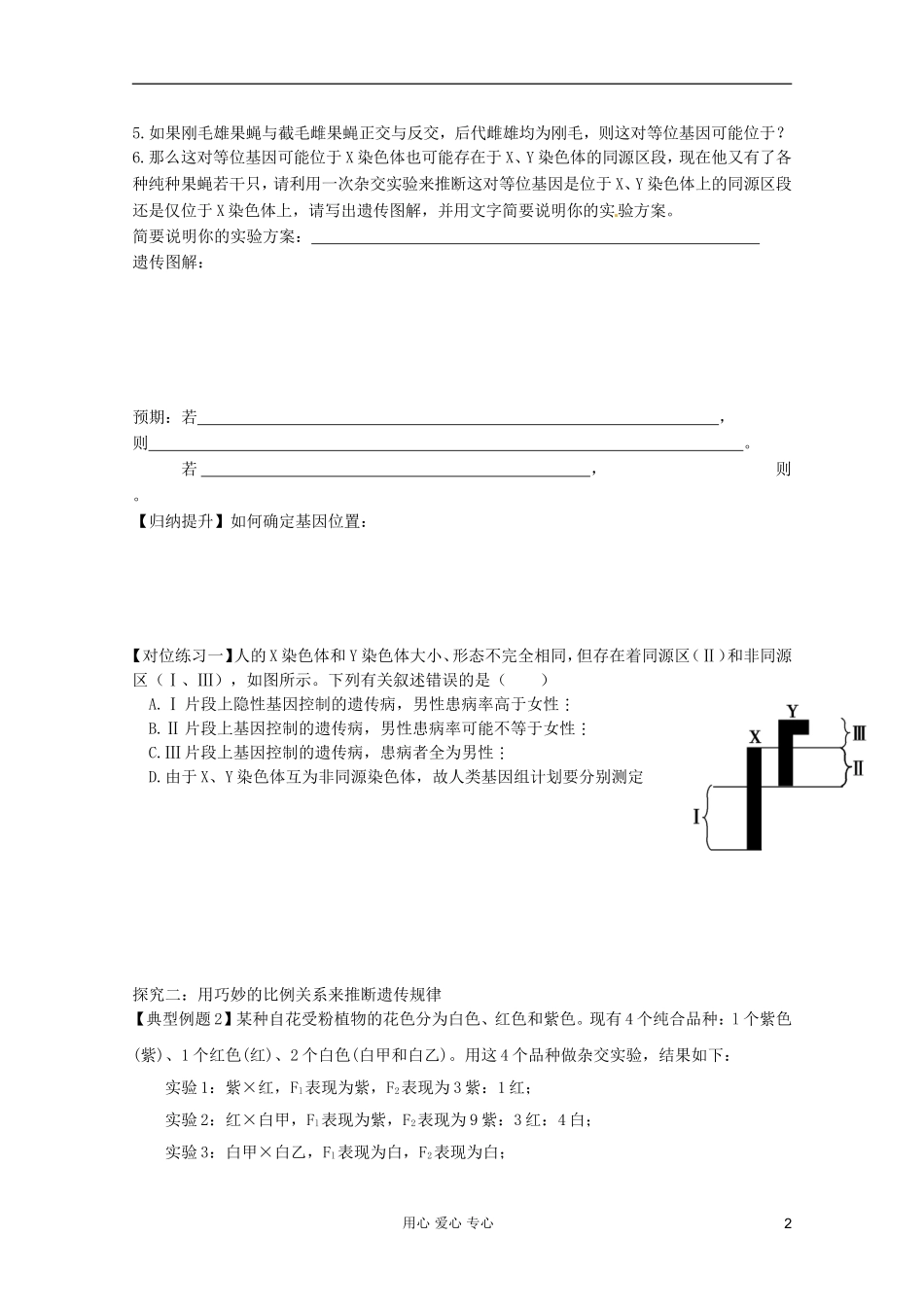 山东省胶南一中2012高三生物二轮复习 专题8 遗传的基本规律导学案_第2页