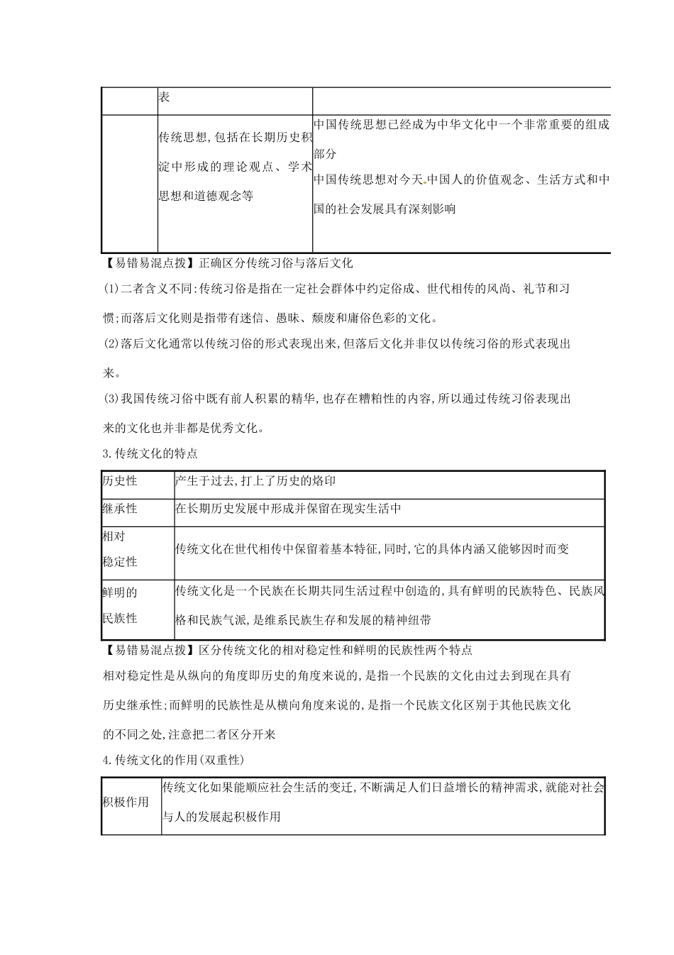 山东省潍坊市高考政治第一轮复习 3.4文化传承与文化创新导学案-人教版高三全册政治学案_第2页