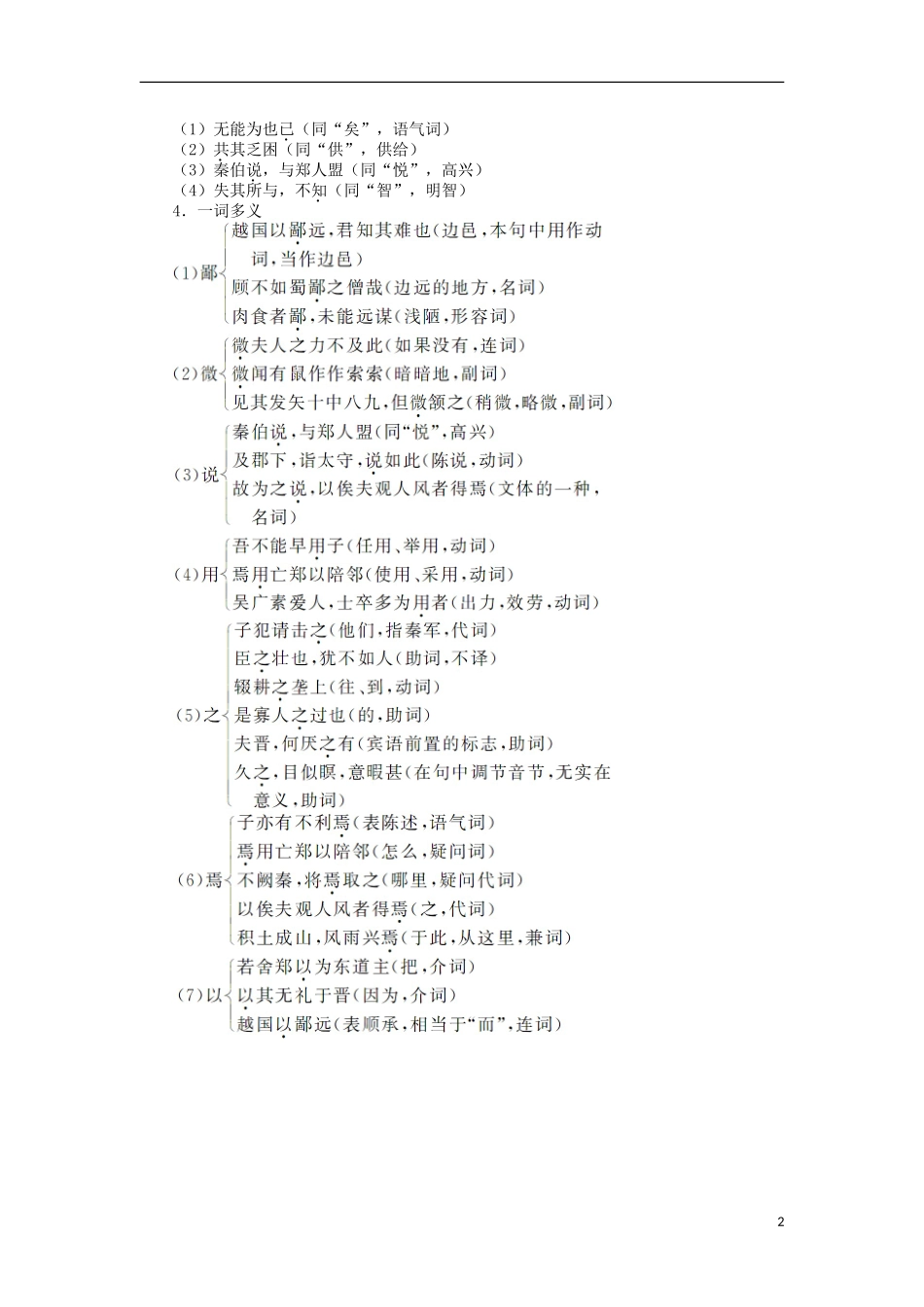 山东省淄博市高青县第三中学2013-2014学年高中语文 《烛之武退秦师》学案 苏教版必修3_第2页