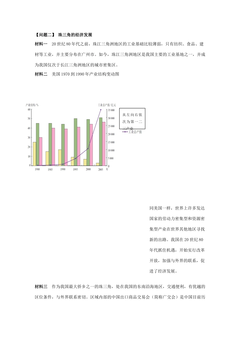 山西省武乡县第一中学高二地理《第六节区域工业化与城市化进程 以珠江三角洲为例1》学案_第2页