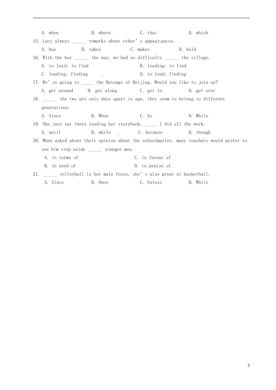 山西省原平市第一中学高二英语 Book 5 Module 1 British and American English1导学案_第2页