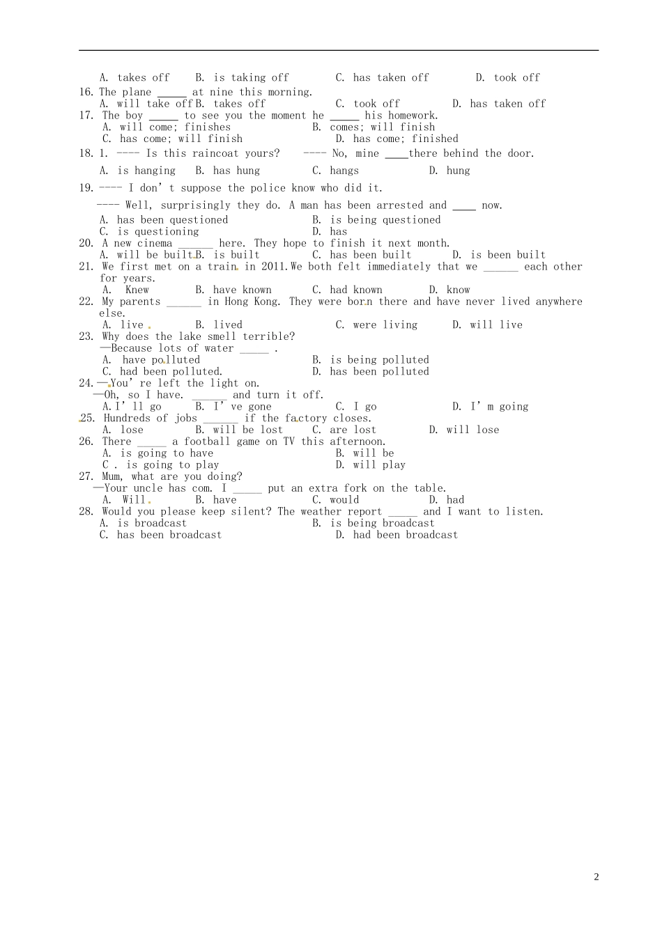 山西省原平市第一中学高二英语 Book5 Module 1 British and American English2导学案_第2页