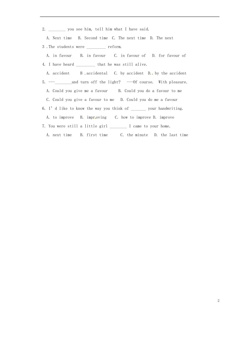 山西省原平市第一中学2012-2013学年高中英语 Book4 Function ，pronunciation&Culture Corner学案 牛津版必修4_第2页