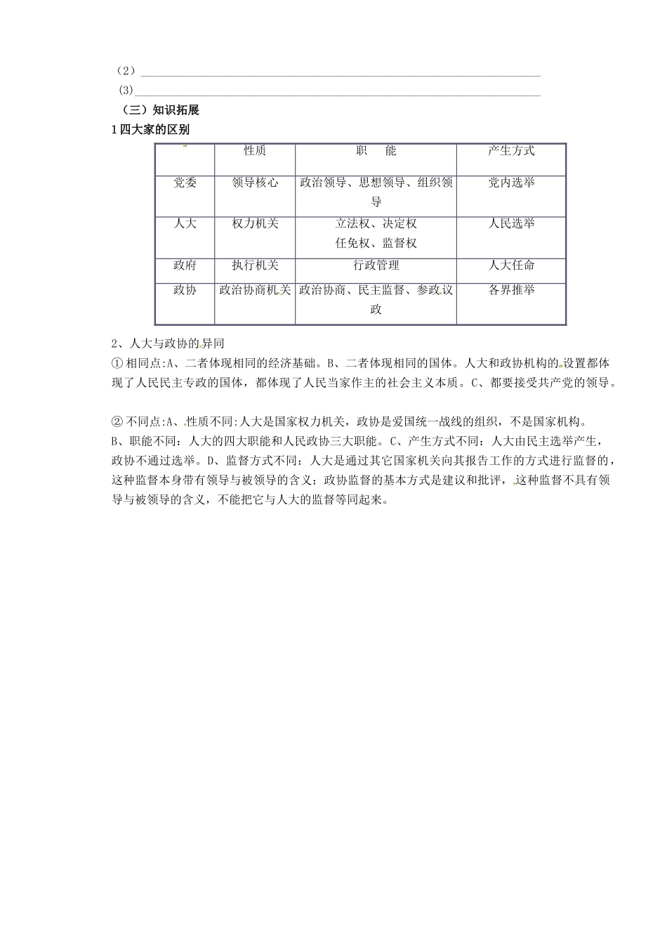 山西省原平市第一中学2012-2013学年高中政治下学期 6.3 中国共产党领导的多党合作和政治协商制度学案新人教版必修2_第2页