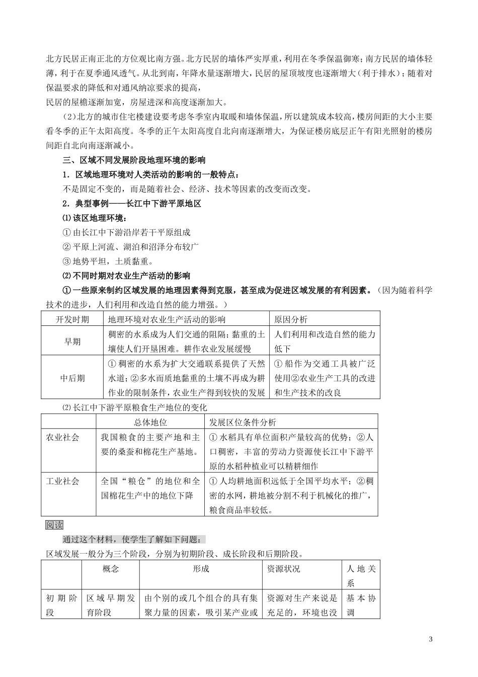 山西省运城市康杰中学高中地理 1.1 地理环境对区域发展的影响教案 新人教版必修3_第3页